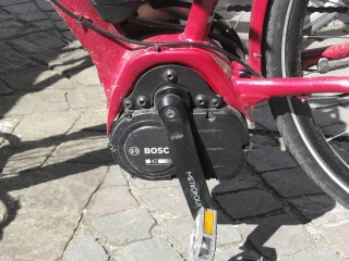 Bosch mid-drive motor mounted around an electric bicycle crank