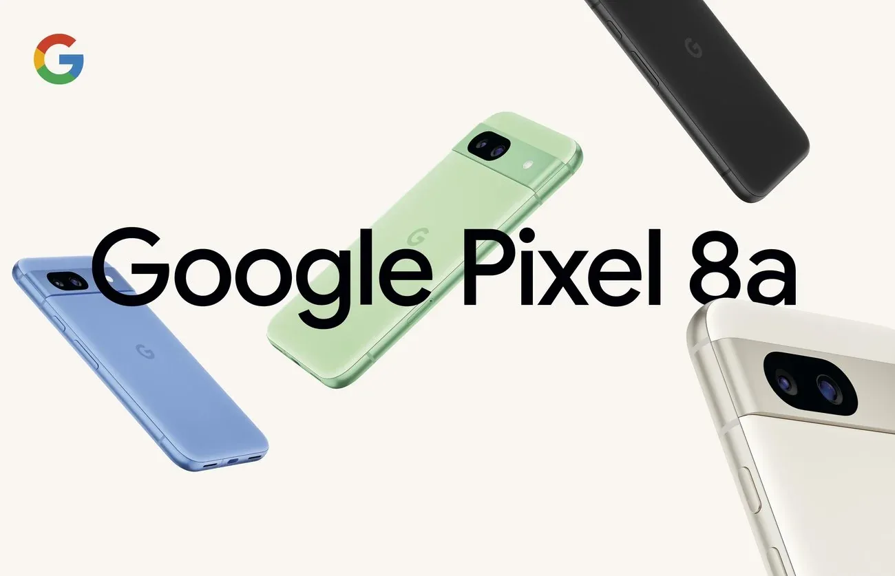 Official Google image showing Pixel 8a colour options